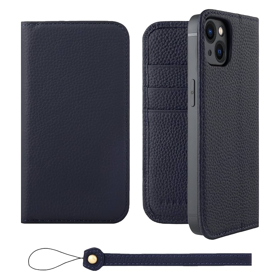 【色:ネイビー_サイズ:iPhone13】HANATORA iPhone13 ケ Amazon.co.jp: HANATORA iPhone13 ケース 手帳型 本革
